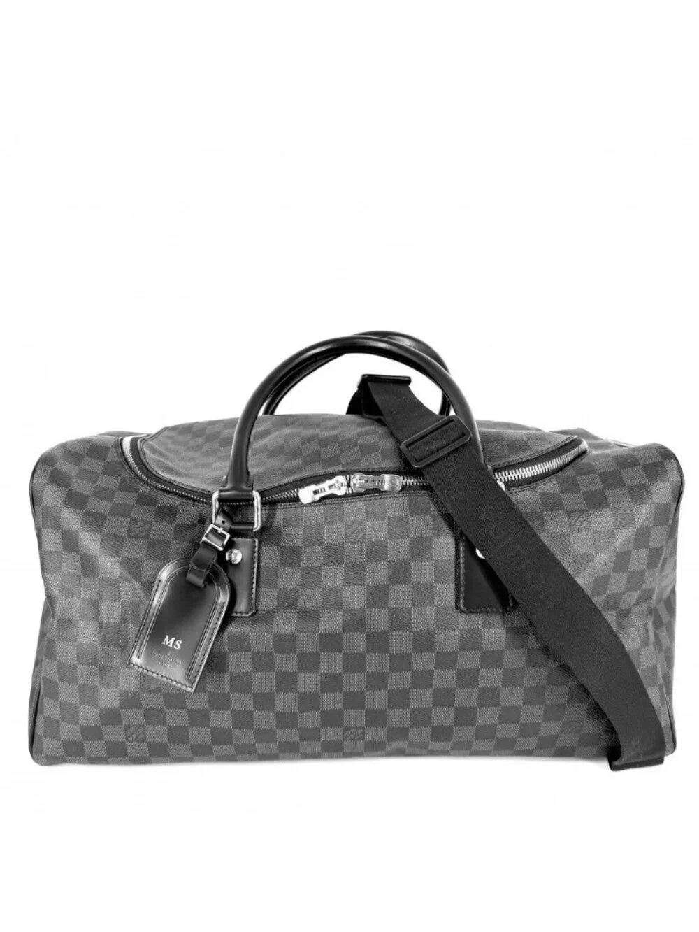 Louis Vuitton Boston Bag Roadster 50 Crossbody 2-Way Damier Graphite Black